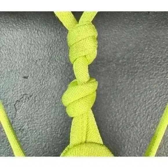 FRAME Knotted jersey bodysuit Large snap closure NWOT Yellow Lime Green BRAT - Picture 5 of 6
